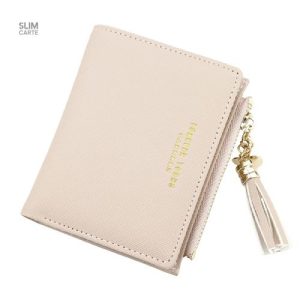 Simili cuir portefeuille avec pompon pour hommes et femmes