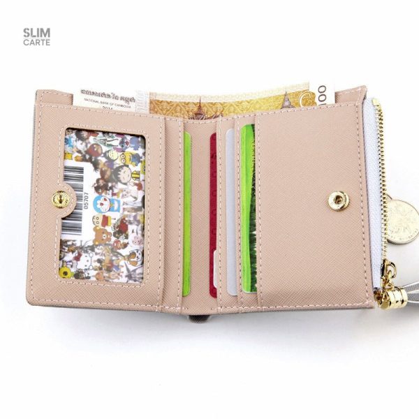 Portefeuille tendance en simili cuir, design fin