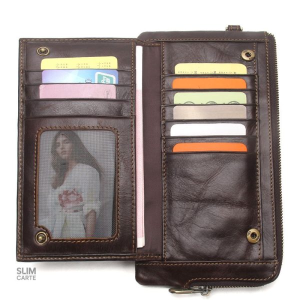 Solution de rangement élégante, portefeuille RFID en cuir premium