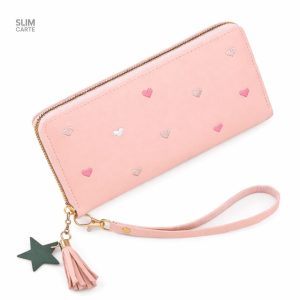 Portefeuille long au design cœur unique