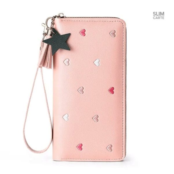 Design élégant et pratique, portefeuille cœur long