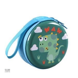 Petit portefeuille rond en métal, style dinosaure