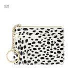 Porte-cartes élégant en cuir avec motif léopard