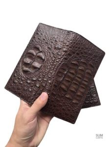 Porte-cartes raffiné en cuir de crocodile premium
