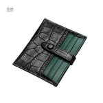 Porte-cartes luxe en cuir crocodile, design raffiné
