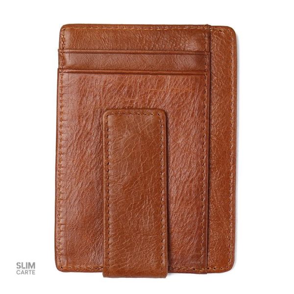 Portefeuille slim en cuir, idéal pour les cartes