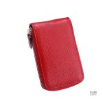 Porte-cartes en cuir premium à zip