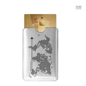 Porte-cartes élégant en cuir avec motif carte du monde