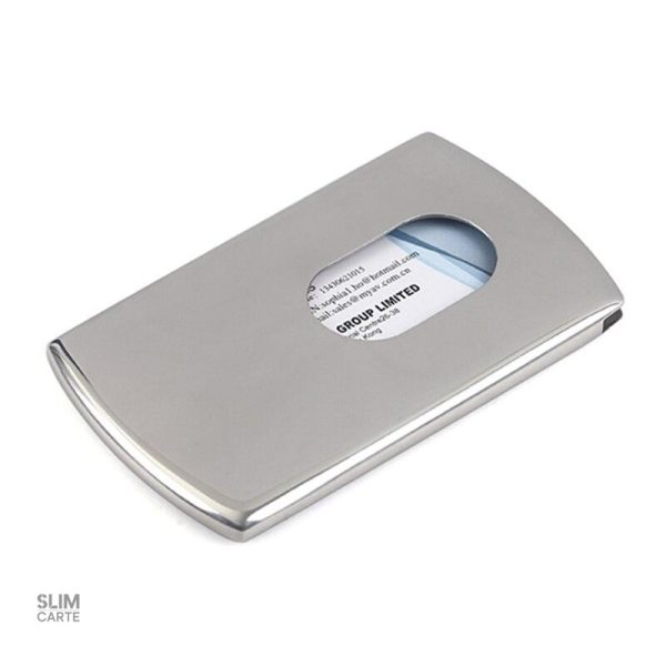 Élégant porte-cartes en acier, design classique