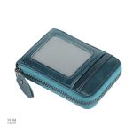 Porte-cartes en cuir lisse avec protection RFID