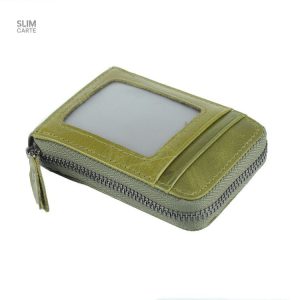 Porte-cartes compact et sécurisé en cuir lisse