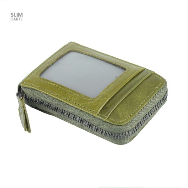 Porte-cartes compact et sécurisé en cuir lisse