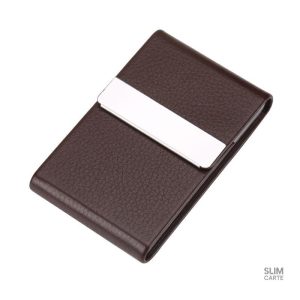 Porte-cartes minimaliste en simili cuir durable