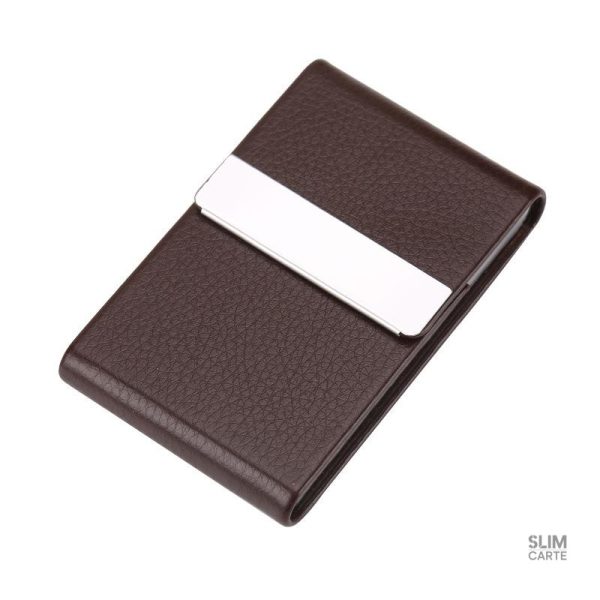 Porte-cartes minimaliste en simili cuir durable