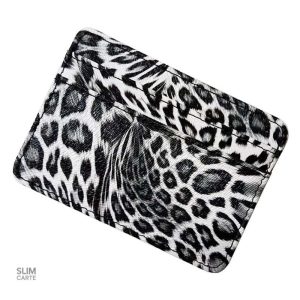 Porte-cartes fin avec motif animalier chic