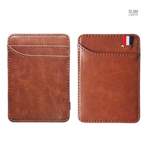 Porte-cartes moderne en simili cuir, style intemporel