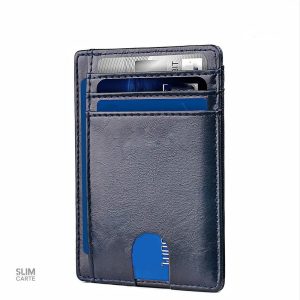 Porte-cartes fin en simili cuir avec technologie RFID