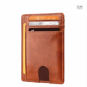 Modèle classique de porte-cartes en simili cuir RFID