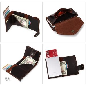 Porte-cartes élégant en cuir avec fonctionnalité RFID