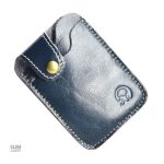 Accessoire de mode : porte-cartes mince en cuir authentique