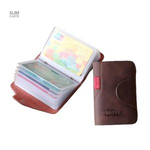 Accessoire pratique, porte-cartes cuir avec sécurité RFID