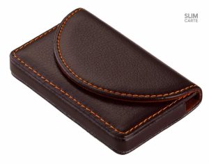 Porte-cartes compact en simili cuir, style raffiné