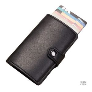 Porte-cartes cuir PU et métal RFID - Le Secur™