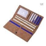 Portefeuille long et fin, alliant vintage et modernité