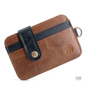 Porte-cartes en cuir fin avec style rétro - L’Héritage™