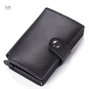 Porte-cartes cuir et métal RFID, modèle Le Secur™