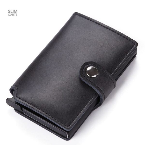 Porte-cartes cuir et métal RFID, modèle Le Secur™