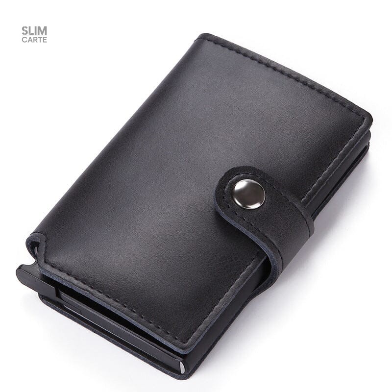 Porte-cartes cuir et métal RFID, modèle Le Secur™