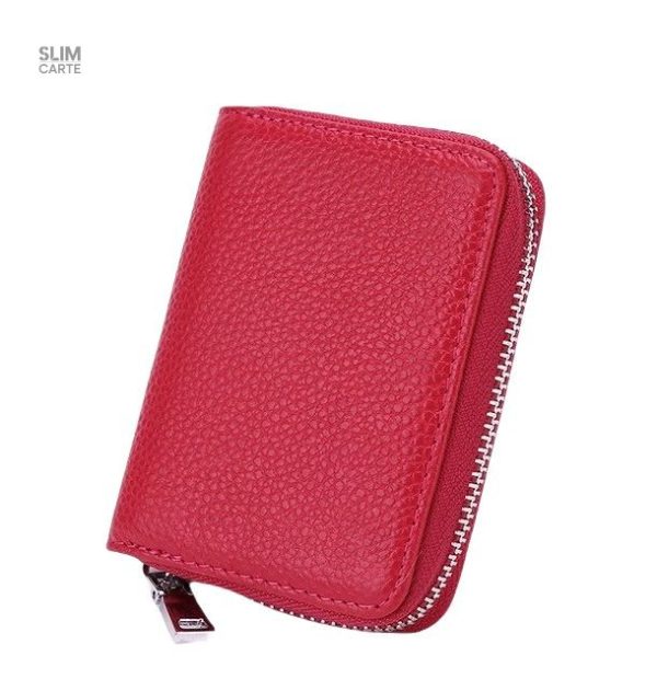 Porte-cartes classique en cuir véritable