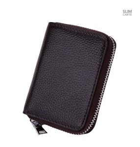 Porte-cartes compact avec fermeture zippée