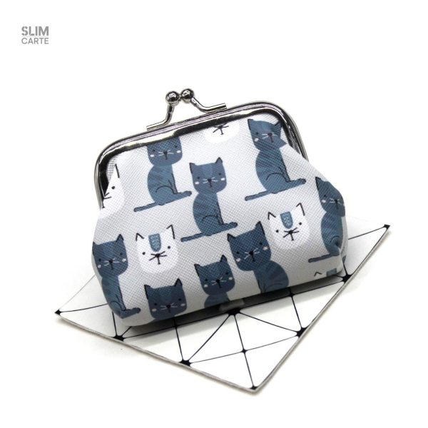 Porte-monnaie original en tissu - motif félin