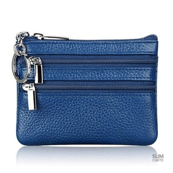 Porte-monnaie simili cuir double zip - Le Classique™