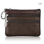 Porte-monnaie double zip en imitation cuir pour un style chic