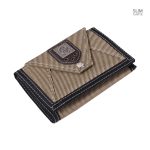 Portefeuille moderne en tissu avec symbole métal