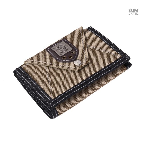 Portefeuille moderne en tissu avec symbole métal