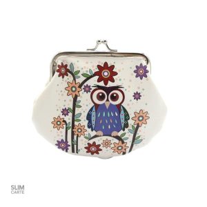 Design hibou sur porte-monnaie clic clac élégant