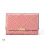 Portefeuille moderne avec boucle triangle en motif géométrique