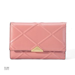 Portefeuille moderne avec boucle triangle en motif géométrique