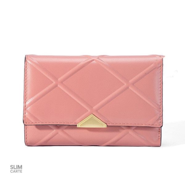 Portefeuille moderne avec boucle triangle en motif géométrique