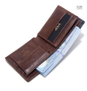 Portefeuille pour hommes en cuir, format court