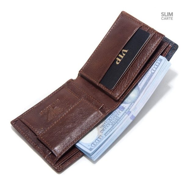 Portefeuille pour hommes en cuir, format court