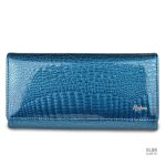 Portefeuille en cuir avec aspect crocodile