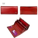 Portefeuille raffiné en cuir, style crocodile