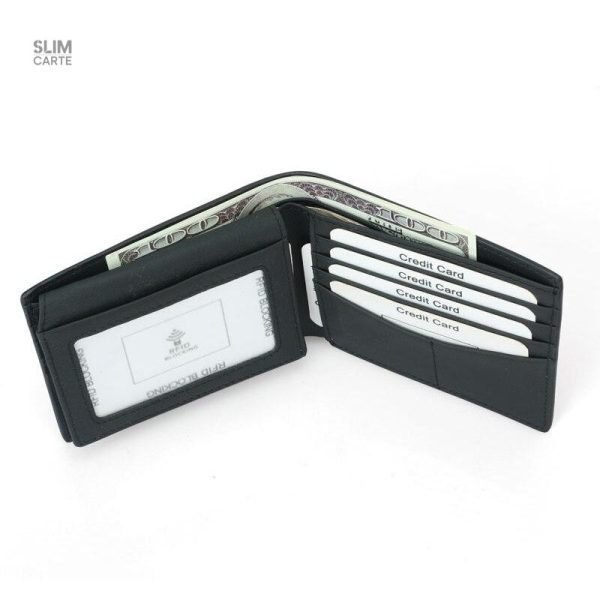 Portefeuille classique en cuir, anti-vol RFID