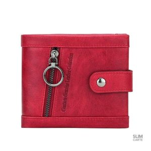 Portefeuille compact RFID en cuir haut de gamme