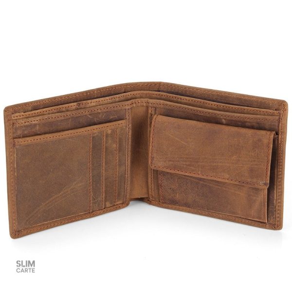 Portefeuille en cuir vintage, allure sophistiquée